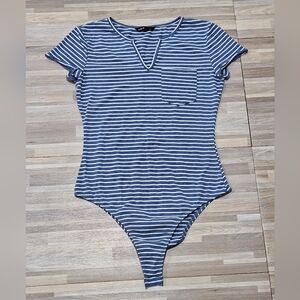 Striped Blue and White Bodysuit
